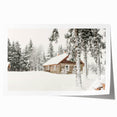 Extra large rolled canvas with a winter floral theme in muted blue and white tones.