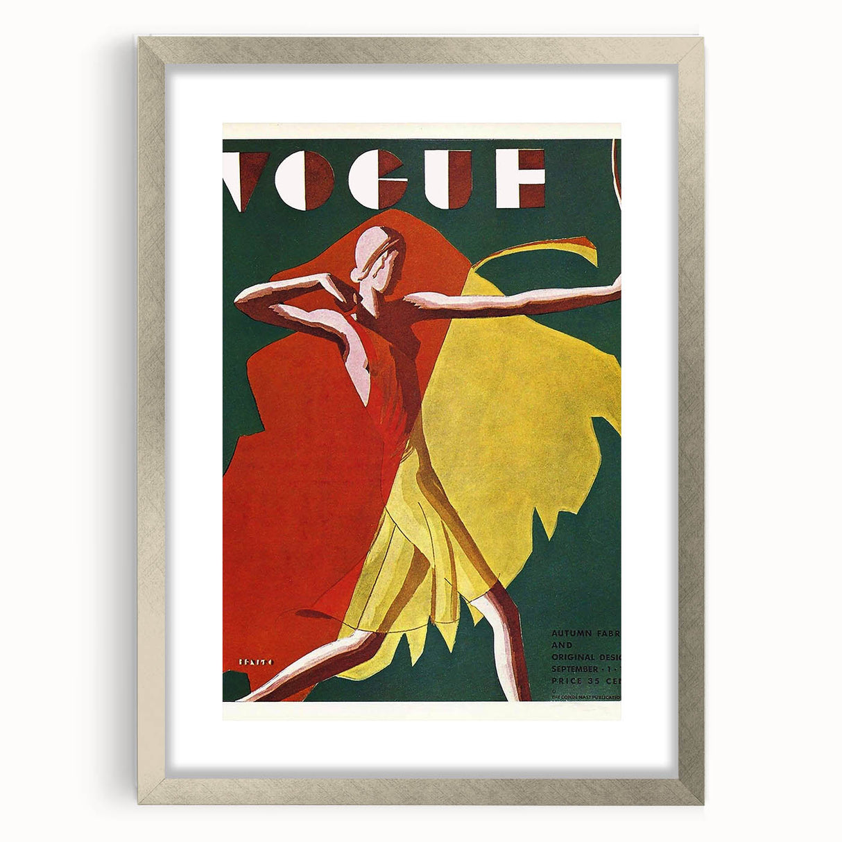 Vogue Canvas Art - Bold 1920s Art Deco Fashion Illustration Print