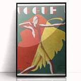 Vogue Canvas Art - Bold 1920s Art Deco Fashion Illustration Print