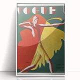 Vogue Canvas Art - Bold 1920s Art Deco Fashion Illustration Print