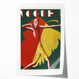 Vogue Canvas Art - Bold 1920s Art Deco Fashion Illustration Print