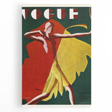 Vogue Canvas Art - Bold 1920s Art Deco Fashion Illustration Print