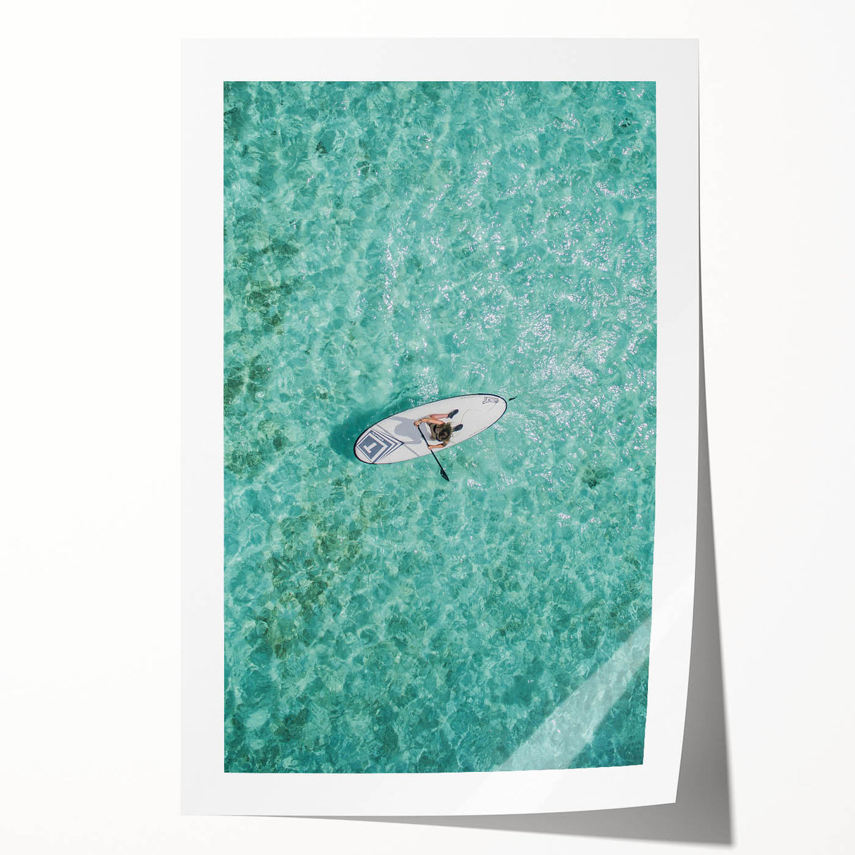 Extra large rolled canvas print featuring a floral design in pastel shades.