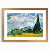 Extra large abstract art print with textured strokes in a gold frame, ideal for living room decor.