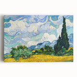 Black and white stretched canvas of Van Gogh's painting, suited as large kitchen art.