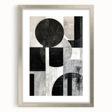 Monochrome Abstract Wall Art – Modern Geometric Dining Print