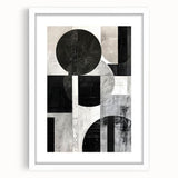 Monochrome Abstract Wall Art – Modern Geometric Dining Print