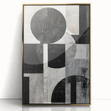 Monochrome Abstract Wall Art – Modern Geometric Dining Print