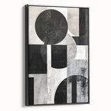 Monochrome Abstract Wall Art – Modern Geometric Dining Print