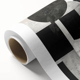 Monochrome Abstract Wall Art – Modern Geometric Dining Print