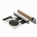 Monochrome Abstract Wall Art – Modern Geometric Dining Print