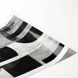Monochrome Abstract Wall Art – Modern Geometric Dining Print