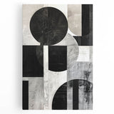Monochrome Abstract Wall Art – Modern Geometric Dining Print