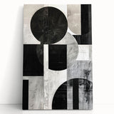 Monochrome Abstract Wall Art – Modern Geometric Dining Print