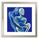 Abstract figurative art frame with a silver mat, showcasing a modern design that enhances any interior decor. Perfect for contemporary art enthusiasts.