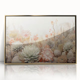 Framed abstract floral wall art featuring vibrant colors and gold accents, perfect for modern home decor. Ideal for adding elegance to living spaces.