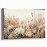 Framed abstract floral wall art featuring a silver border, showcasing vibrant colors and intricate designs, perfect for modern home decor.