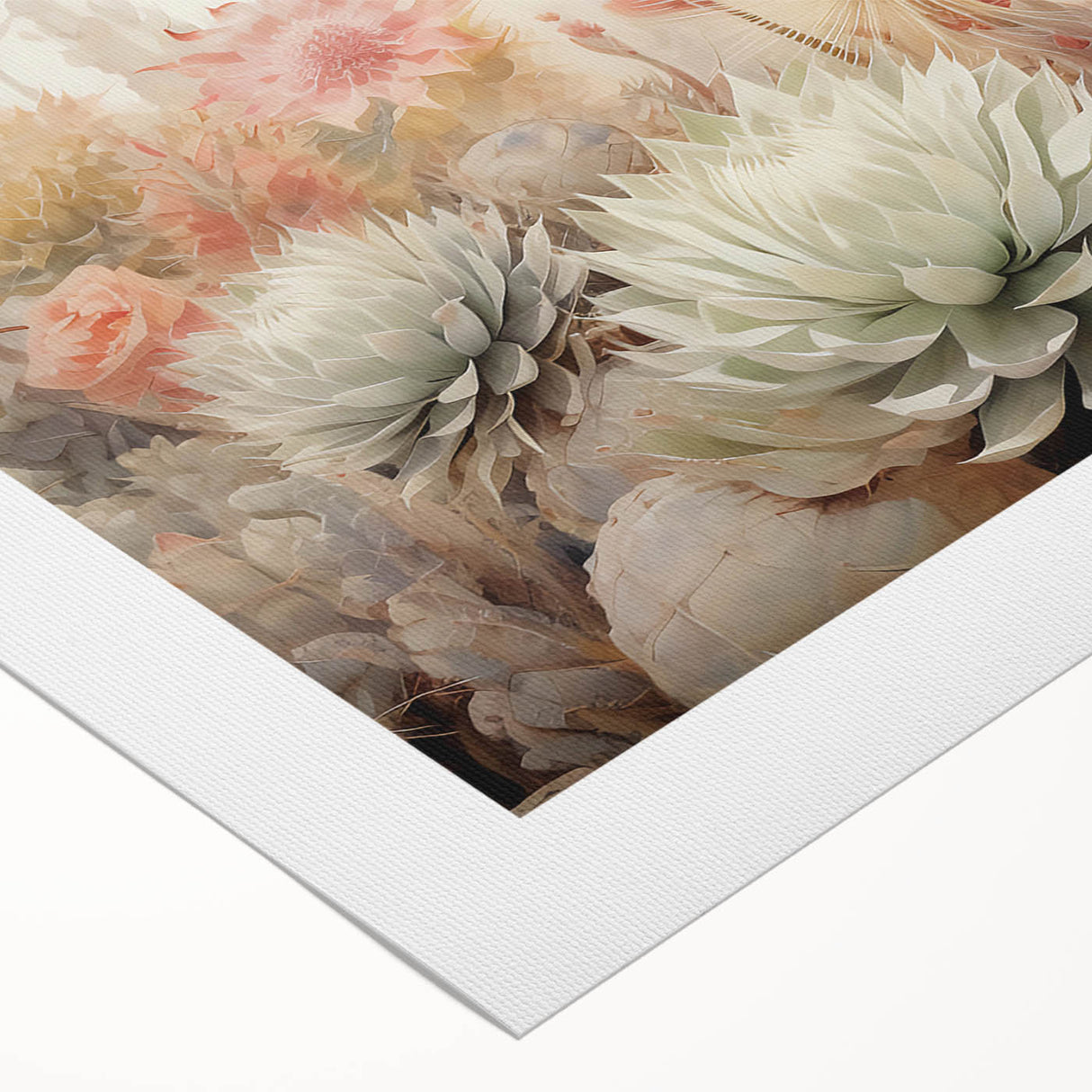 Abstract floral wall art on rolled canvas showcases vibrant colors like blue, pink, and yellow, perfect for modern home decor. Ideal for adding a pop of color and artistic flair to any room.