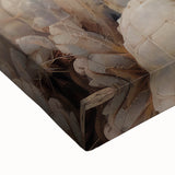 Close-up of an abstract floral wall art design on stretched canvas, featuring vibrant colors and intricate details, ideal for enhancing modern home decor.