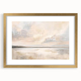 Abstract landscape wall art framed in gold with a white mat, showcasing vibrant colors and intricate patterns, perfect for modern home decor accents.