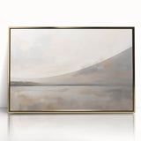 Framed abstract landscape wall art featuring vibrant gold acrylic accents, showcasing a modern design that enhances contemporary decor in any setting.