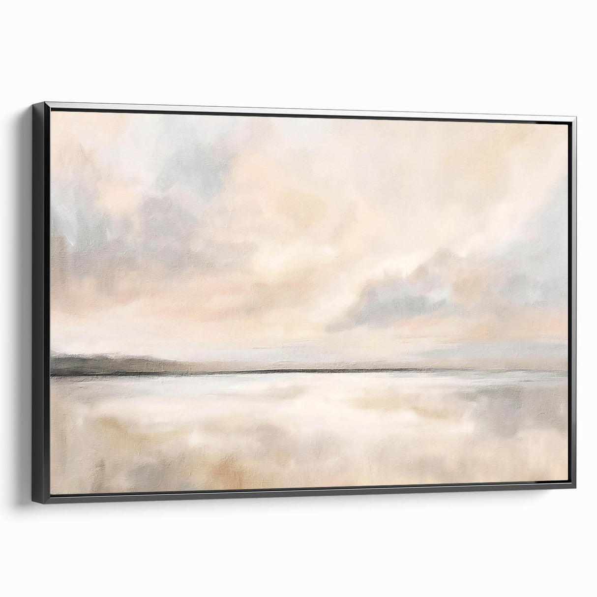 Framed abstract landscape wall art in a sleek black frame, showcasing vibrant colors and intricate details, perfect for modern home decor. Ideal for enhancing living spaces with artistic flair.