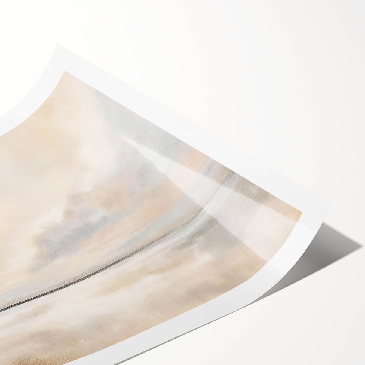 Abstract landscape wall art print showcasing vibrant colors and fluid shapes, rolled for easy transport and display, perfect for modern home decor.