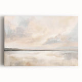 Stretched canvas wall art depicting a vibrant abstract landscape with bold colors and fluid shapes, perfect for modern home decor and artistic flair.