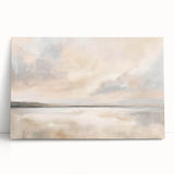Abstract landscape wall art on stretched canvas, featuring vibrant colors and fluid shapes, adding a modern touch to home decor, perfect for living room aesthetics.