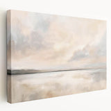 Abstract landscape wall art on stretched canvas showcasing vibrant colors and dynamic shapes, presented in a side view to highlight its textured surface. Perfect for modern decor and artistic spaces.