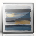 Modern Abstract Wall Art – Navy, Gold & Gray Horizontal Brushstrokes