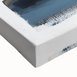 Modern Abstract Wall Art – Navy, Gold & Gray Horizontal Brushstrokes