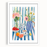 Textured abstract art print in muted earth tones, framed with a white mat, ideal for bedroom wall decor.