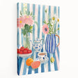Large canvas featuring assorted colorful cocktails, ideal for kitchen wall art.