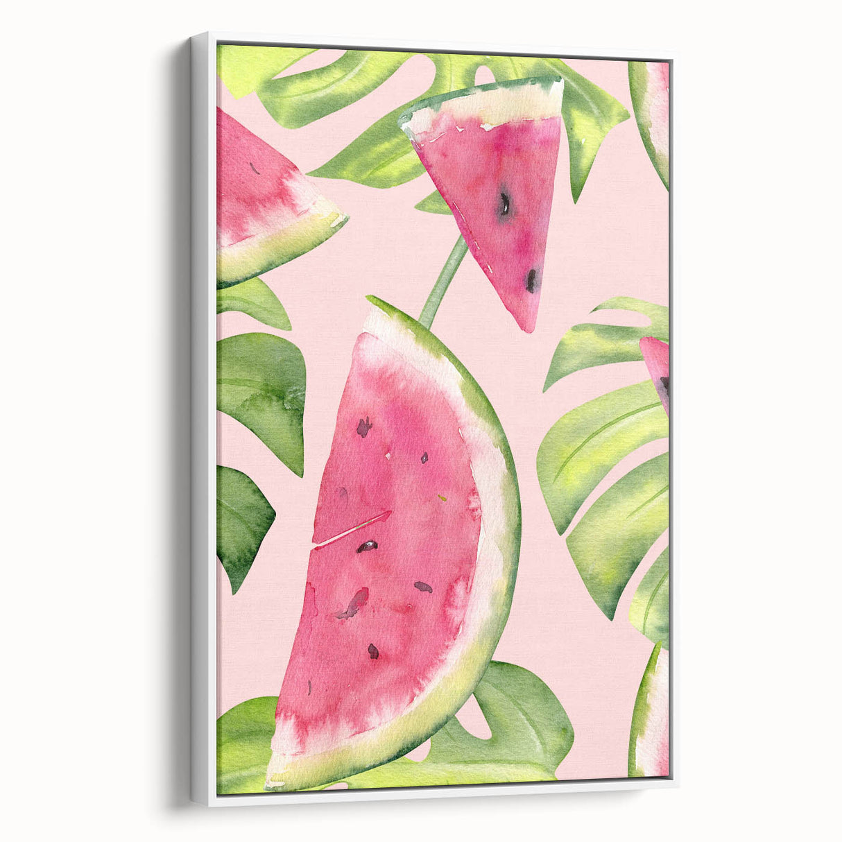 Vintage poster art of colorful fruits on a large framed canvas, ideal for living room decor.