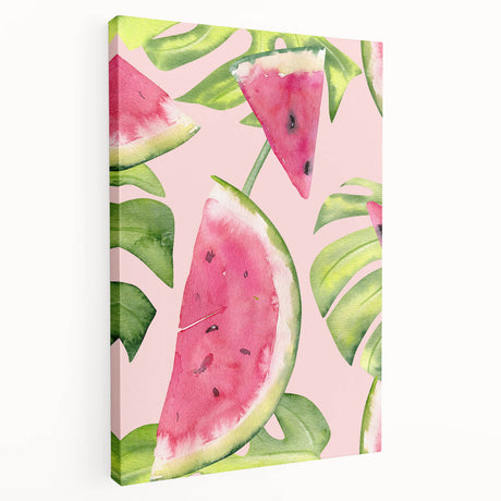 Large canvas print featuring an assortment of vibrant, colorful fruits, ideal for kitchen wall art.
