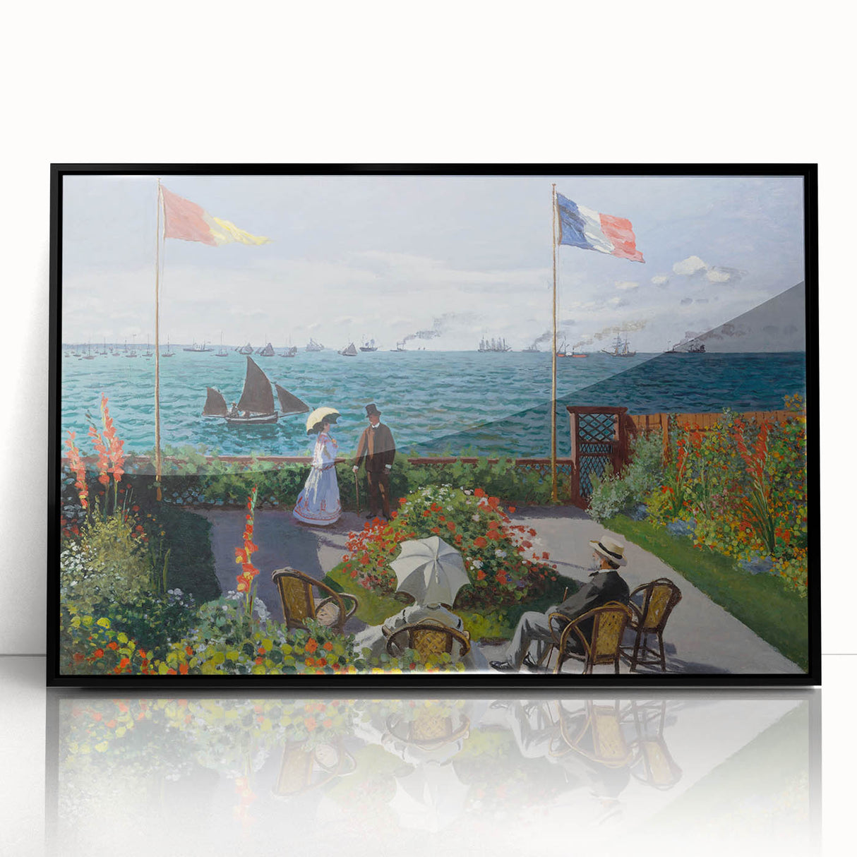 Garden at Sainte-Adresse by Monet: Coastal Impressionist Wall Art Print