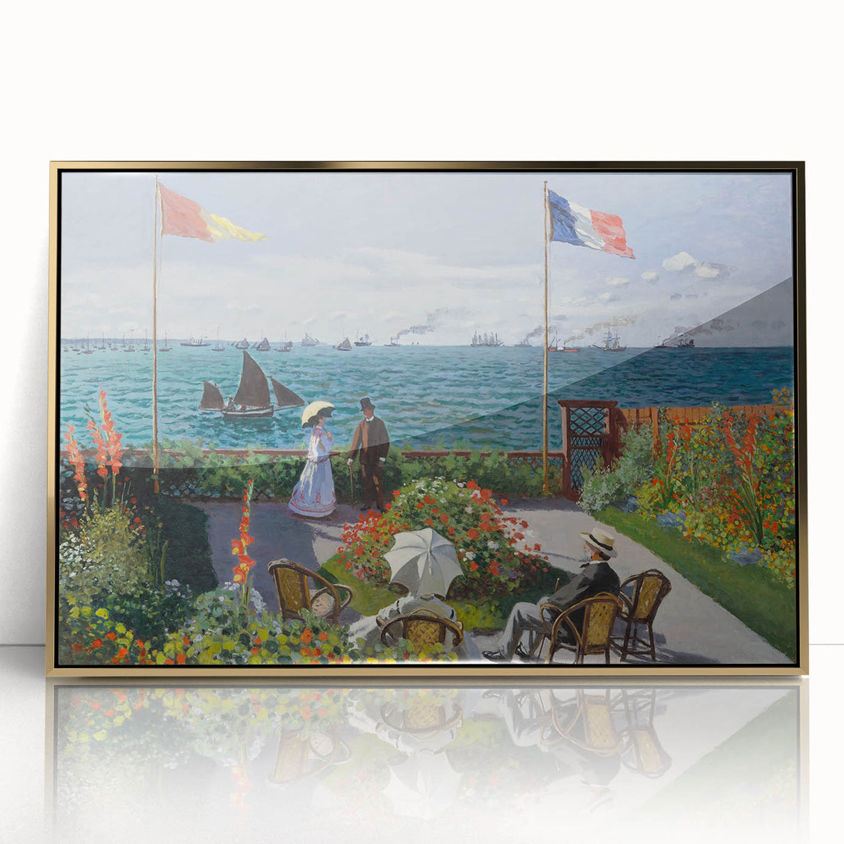 Garden at Sainte-Adresse by Monet: Coastal Impressionist Wall Art Print
