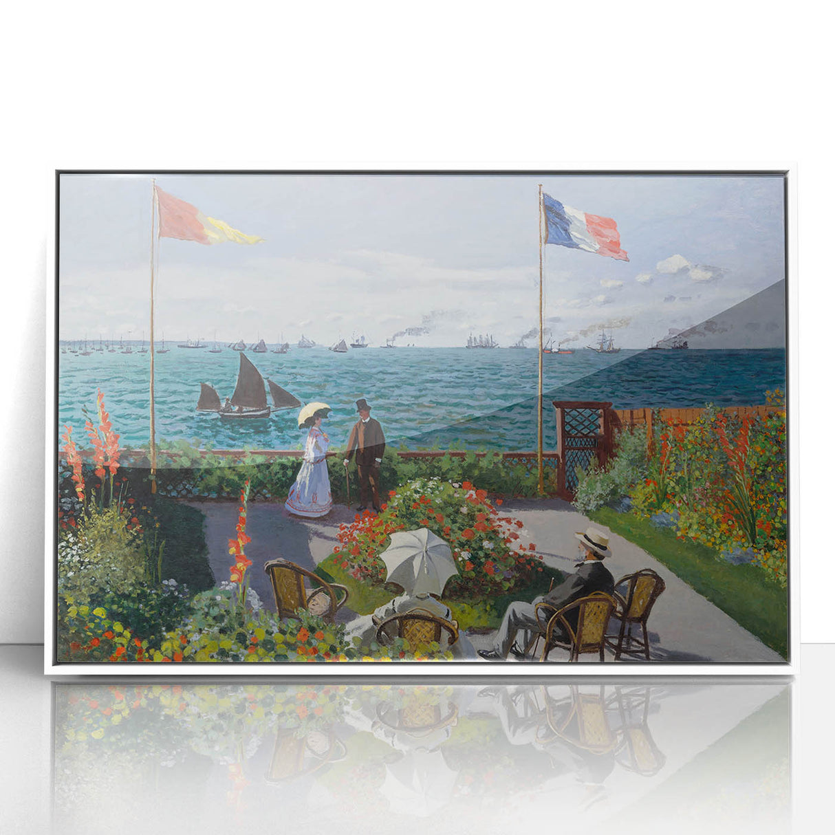 Garden at Sainte-Adresse by Monet: Coastal Impressionist Wall Art Print