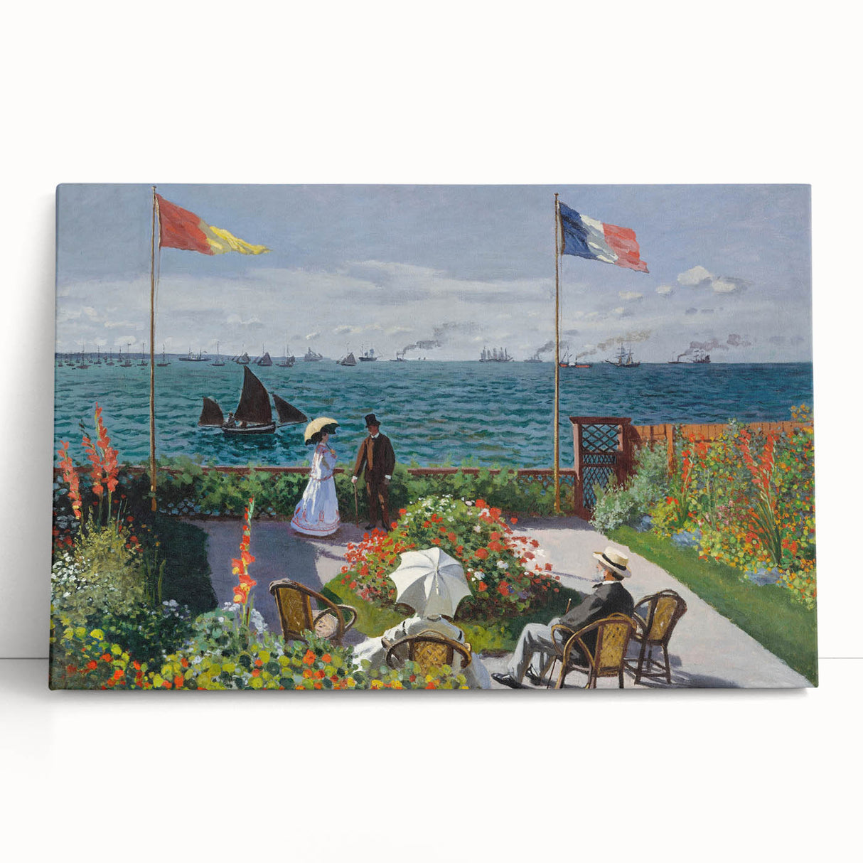 Garden at Sainte-Adresse by Monet: Coastal Impressionist Wall Art Print