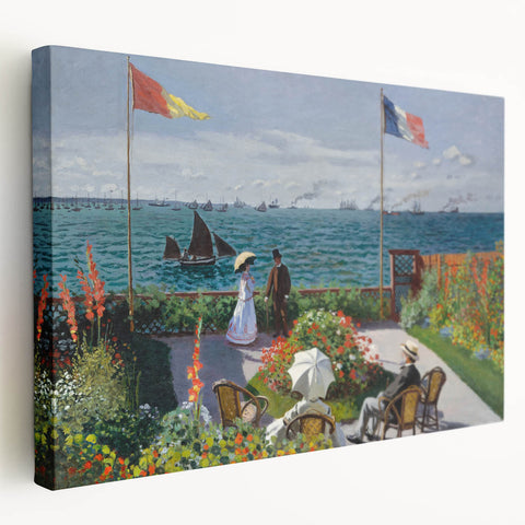 Garden at Sainte-Adresse by Monet: Coastal Impressionist Wall Art Print