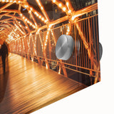 Close-up view of a landscape bridge design rendered in acrylic glass, showcasing vibrant colors and intricate details, perfect for modern home decor and art enthusiasts.