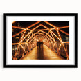 Black landscape bridge frame with a white mat, showcasing a front view that highlights its sleek design and modern aesthetic, ideal for home decor or gallery displays.