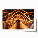 Landscape bridge design printed on high-quality rolled canvas, showcasing intricate details and vibrant colors, ideal for home decor or art enthusiasts.