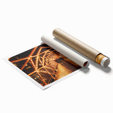 Landscape bridge design printed on high-quality rolled canvas, showcasing vibrant colors and intricate details, packaged securely in a protective cardboard tube for easy display.