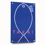 Minimalist Fish Outline - Modern Wall Art with Bold Blue Graphic Design