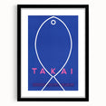 Minimalist Fish Outline - Modern Wall Art with Bold Blue Graphic Design