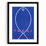 Minimalist Fish Outline - Modern Wall Art with Bold Blue Graphic Design