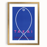 Minimalist Fish Outline - Modern Wall Art with Bold Blue Graphic Design