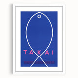 Minimalist Fish Outline - Modern Wall Art with Bold Blue Graphic Design
